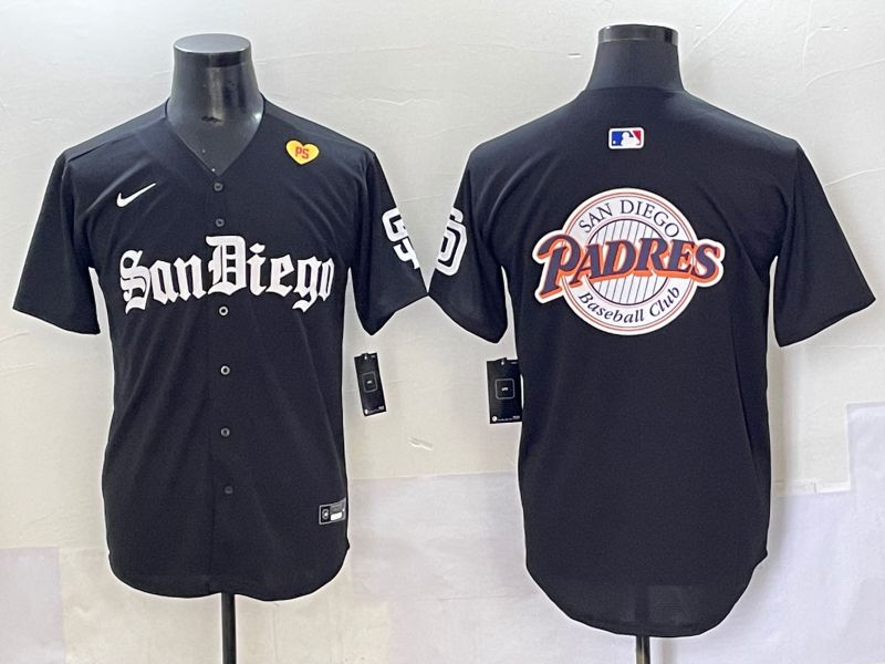 Men 2025 San Diego Padres Blank Black Five generations Joint Name Nike MLB Jersey style 25